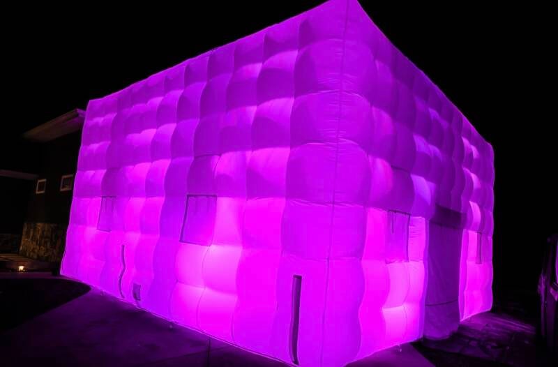 Inflatable nightclub glowing purple