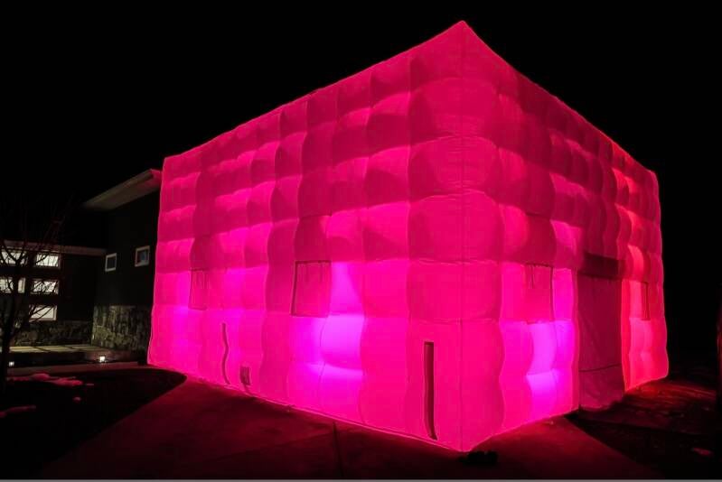 Inflatable nightclub glowing pink